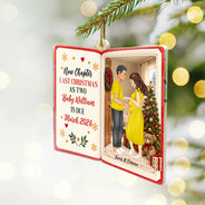 Adorable,Christmas,First Christmas,Gift For Mother,Gifts For Her,New Baby,Pregnant Mom,Vector - Christmas Gift For Expecting Parents, Pregnancy Keepsake - Personalized New Chapter Acrylic Ornament