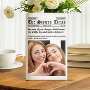 Afro Besties,Christmas,Custom Photo,Gift For Bestie,Humorous,Top Market,Upload Full Photo - Gift For Best Friend - Personalized Custom Photo Newspaper Ceramic Book Vase