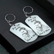 Custom Photo,Gift For Father,Dad - Children,Photo - Pencil Sketch,Adorable - Custom Photo Pencil Sketch Dad Children Portrait - Personalized Aluminum Keychain