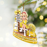 Christmas,Happy,Top Market,Vector - Christmas Gift For Daughter, Granddaughter - Personalized Cheerleading Girl Acrylic Ornament