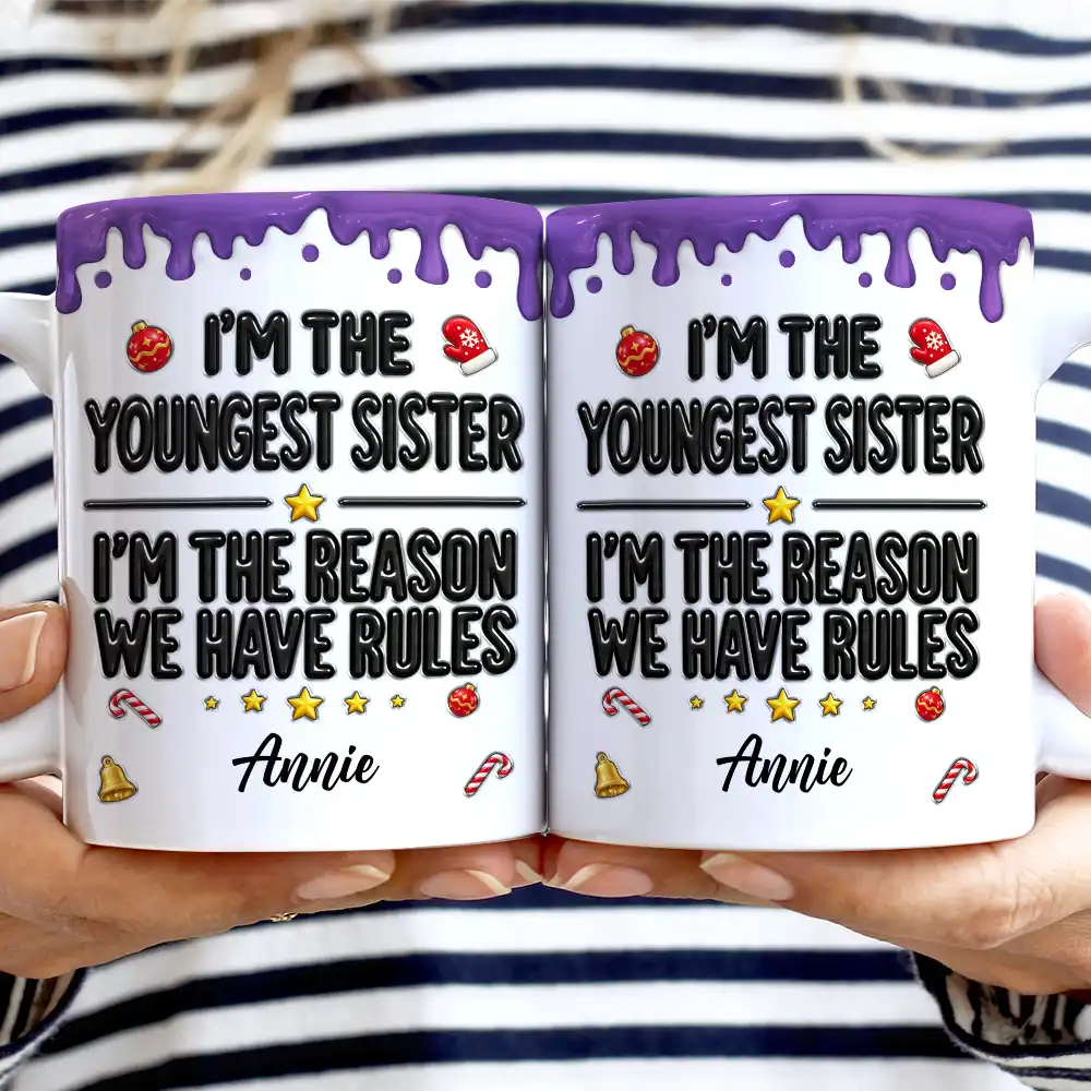 Christmas,Custom Text,Humorous - Funny Siblings Gift For Kids - Personalized White Edge-to-Edge Mug