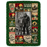 Art Design,Christmas,Cozy,Custom Photo,Gift For Men,Gift For Yourself,Gifts For Him,Photo - Bigfoot Portrait - Christmas Sasquatch Gift For Him - Personalized Custom Photo Bigfoot Portrait Fleece Blanket, Sherpa Blanket