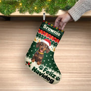 Art Design,Christmas,Custom Photo,Happy,Pet Lovers,Photo - Christmas Accessories 3D Cartoon Pet - Christmas Gift For Pet Lovers - Personalized Custom Photo Merry Woofmas Pet Portrait Christmas Stocking