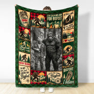 Art Design,Christmas,Cozy,Custom Photo,Gift For Men,Gift For Yourself,Gifts For Him,Photo - Bigfoot Portrait - Christmas Sasquatch Gift For Him - Personalized Custom Photo Bigfoot Portrait Fleece Blanket, Sherpa Blanket