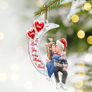 Christmas,Gift For Couples,Old Couples,Romantic,Vector - Christmas Gift For Couples - Personalized Crystal Moon Effect Acrylic Ornament