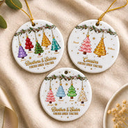 Christmas,Family,Gift For Sibling,Icon,Sentimental - Christmas Gift For Siblings - Personalized Brothers & Sisters Forever Linked Together Festive Ceramic Ornament