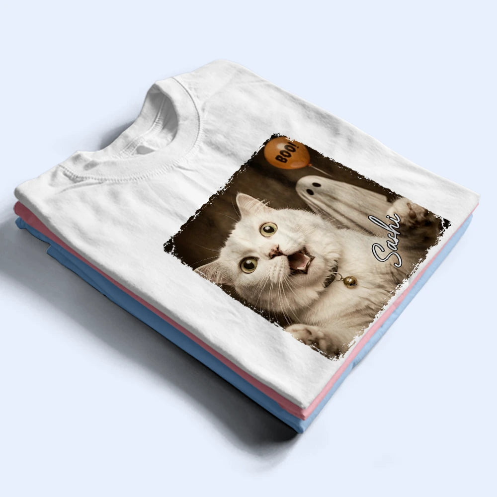 Art Design,Custom Photo,Halloween,Humorous,Pet Lovers,Photo - Halloween Pet Selfie,Top Market - Halloween Gift For Dog Lovers Cat Lovers - Personalized Custom Photo Funny T Shirt