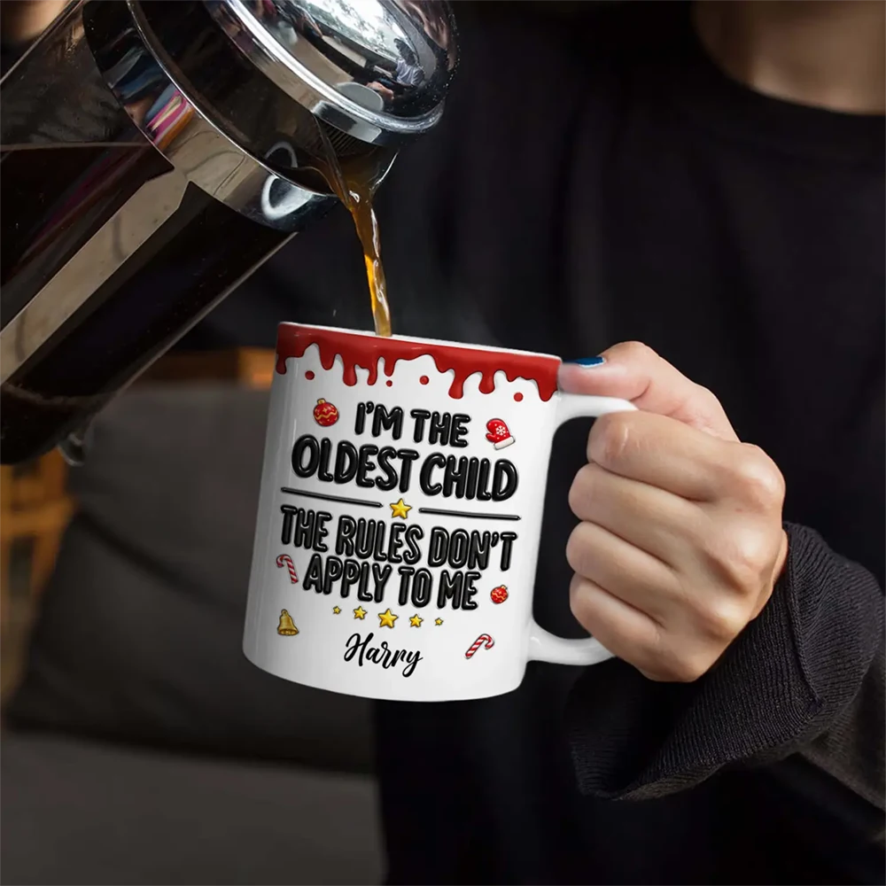 Christmas,Custom Text,Humorous - Funny Siblings Gift For Kids - Personalized White Edge-to-Edge Mug