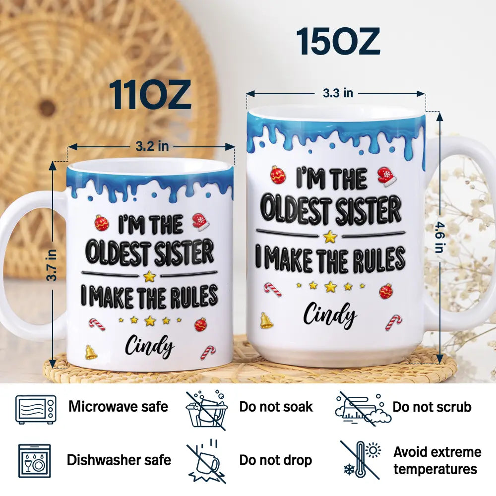 Christmas,Custom Text,Humorous - Funny Siblings Gift For Kids - Personalized White Edge-to-Edge Mug