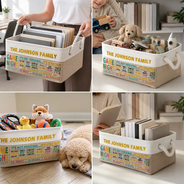 Board Game,Custom Text,Family,Humorous - Gift For Board Game Lovers - Personalized Family Game Night Storage Basket