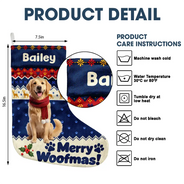 Art Design,Christmas,Custom Photo,Happy,Pet Lovers,Photo - Christmas Accessories 3D Cartoon Pet - Christmas Gift For Pet Lovers - Personalized Custom Photo Merry Woofmas Pet Portrait Christmas Stocking