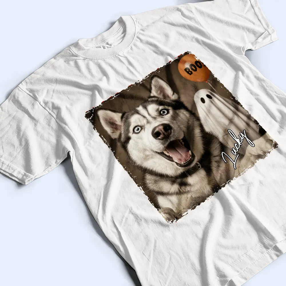 Art Design,Custom Photo,Halloween,Humorous,Pet Lovers,Photo - Halloween Pet Selfie,Top Market - Halloween Gift For Dog Lovers Cat Lovers - Personalized Custom Photo Funny T Shirt