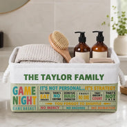 Board Game,Custom Text,Family,Humorous - Gift For Board Game Lovers - Personalized Family Game Night Storage Basket