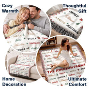 Christmas,Custom Text,Gift For Grandma,Gifts For Her,Sentimental - Christmas Gift For Grandma Mom - Personalized Family & Member Names Word Art Tree Star Wreath Woven Blanket