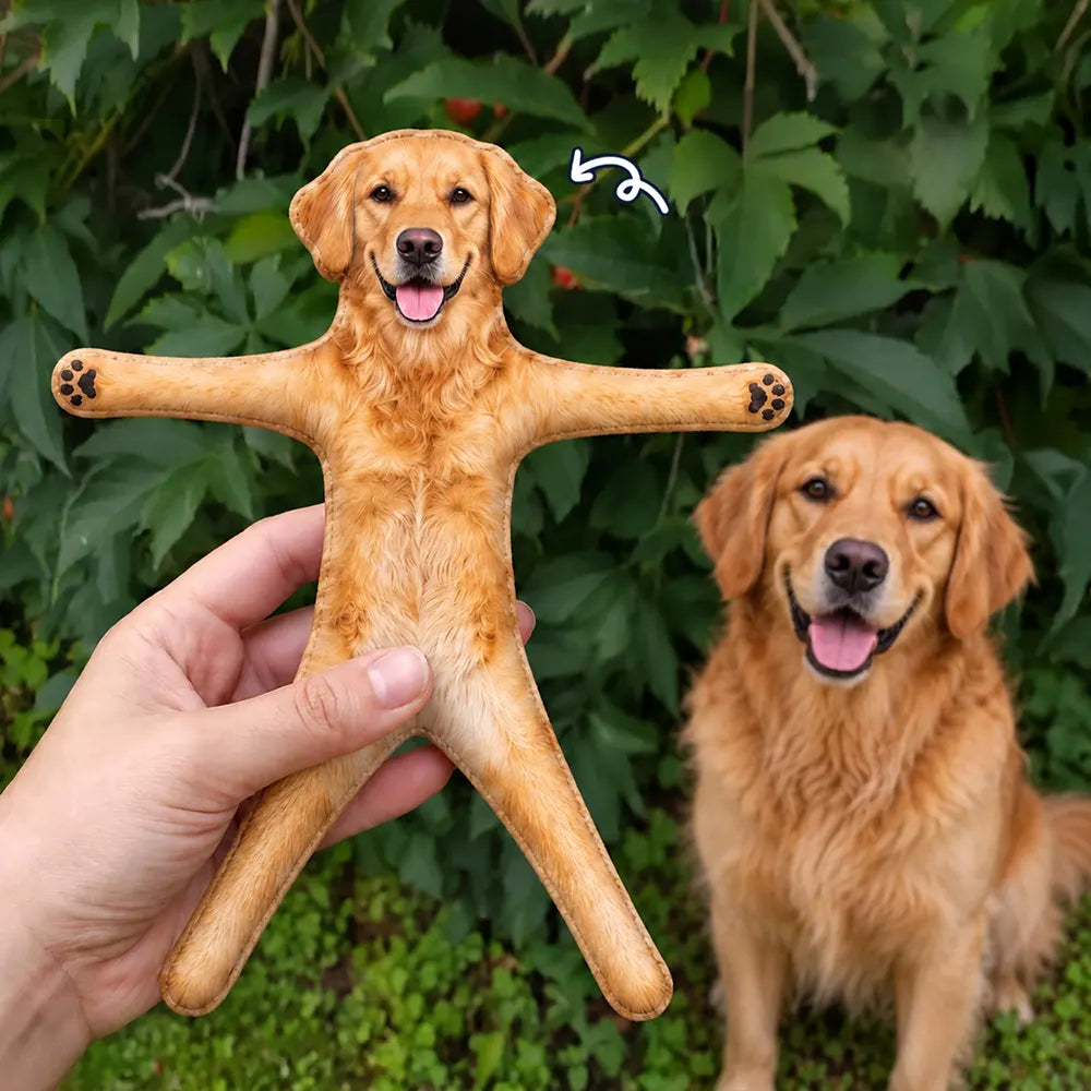 Art Design, Christmas, Custom Photo, Humorous, Pet Lovers, Photo - Poseable Body Doll - Funny Gift For Dog Mom, Dad, Cat Lover - Personalized Custom Photo Pet Squishy Toy Poseable Plush Doll Poseable Plush Doll