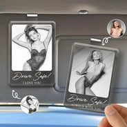 Custom Photo, Dynamic Photo, Gift For Couples, Gift For Him, Gift For Husband, Romantic - Anniversary Gift For Husband - Personalized Custom Photo Drive Safe I Love You Acrylic Car Visor Clip