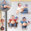 Custom Photo Chilling Dad Bod - Personalized Squishy Acrylic Fridge Magnet
