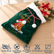 Christmas,Family,Happy,Icon - Family Christmas Gifts - Personalized Name & Character Santa Reindeer Penguin Gnome Velvet Favor Bag