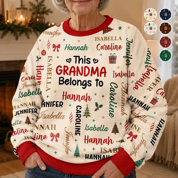Christmas, Custom Text, Gift For Grandma, Gifts For Her, Happy - Christmas Gift For Grandma Nana - Personalized Kids Names Unisex Ugly Sweater
