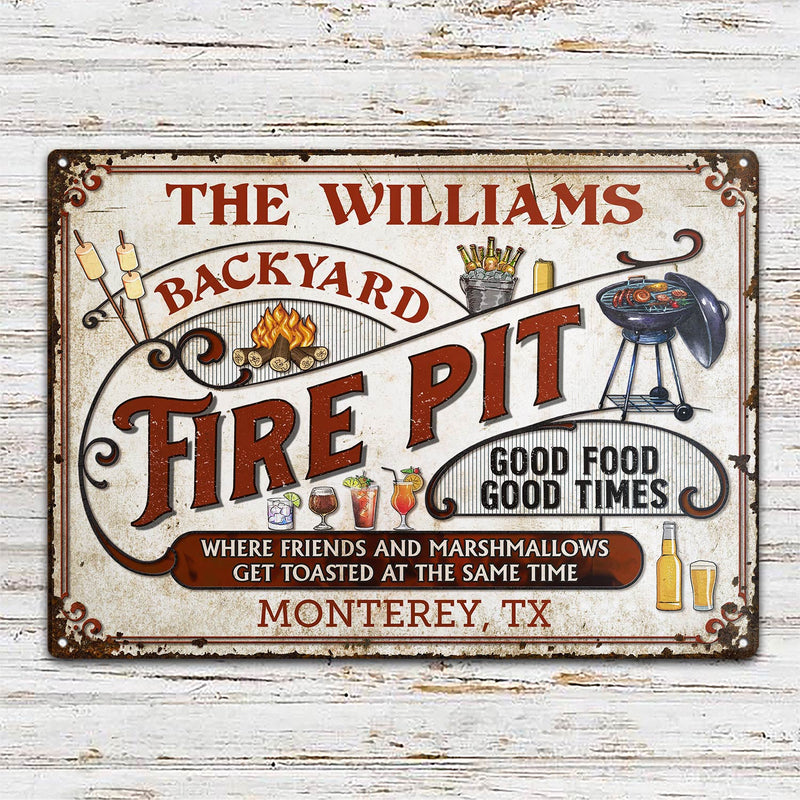 Personalized Fire Pit Get Toasted Custom Classic Metal Signs