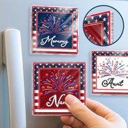 Gift For Mother,Gift For Grandma,Gift For Father,Gift For Grandpa,Independence Day,Top Market,Confident - America Mom Grandma Fireworks Celebration - Personalized Acrylic Magnet