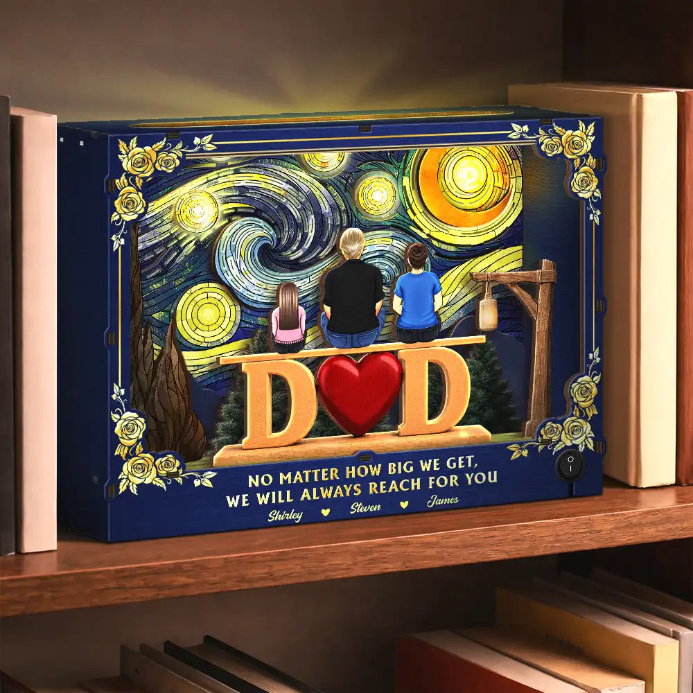 Gift For Father,Gift For Grandpa,Love - Dad Grandpa We Will Always Reach For You Starlit Night - Personalized DIY Book Nook Kit
