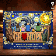 Gift For Father,Gift For Grandpa,Love - Dad Grandpa We Will Always Reach For You Starlit Night - Personalized DIY Book Nook Kit