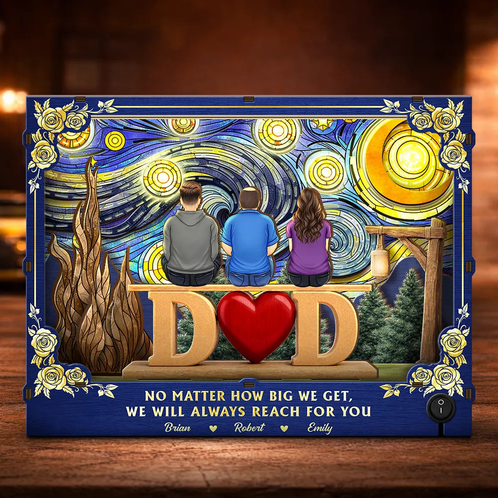Gift For Father,Gift For Grandpa,Love - Dad Grandpa We Will Always Reach For You Starlit Night - Personalized DIY Book Nook Kit