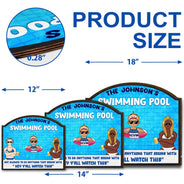 Pool Warning Not Allowed To Do Anything Begins With Watch This - Funny Decor For Pool, Home Decor, Funny Pool Sign - Personalized Custom Shaped Wood Sign