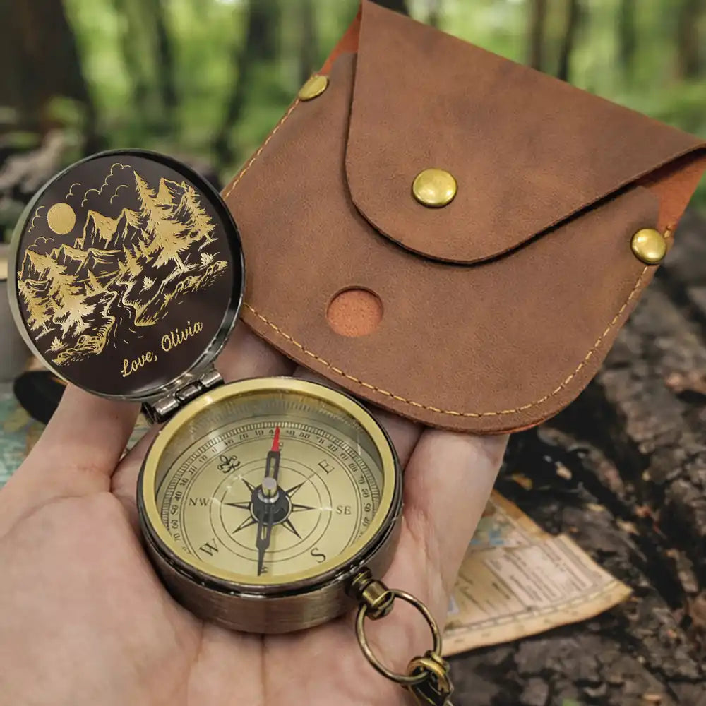 Gift For Husband,Gift For Boyfriend,Gift For Men,Gift For Grandpa,Gift For Father,Gift For Son,Gift For Brothers,Happy,Grateful - Congrats On Being My Dad Grandpa Husband You Lucky Man - Personalized Engraved Brass Compass