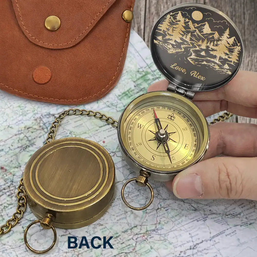 Gift For Husband,Gift For Boyfriend,Gift For Men,Gift For Grandpa,Gift For Father,Gift For Son,Gift For Brothers,Happy,Grateful - Congrats On Being My Dad Grandpa Husband You Lucky Man - Personalized Engraved Brass Compass
