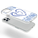 Gift For Grandma,Gift For Mother,Happy - Mom Grandma Heart We Love You Toile De Jouy Pattern - Personalized Clear Phone Case