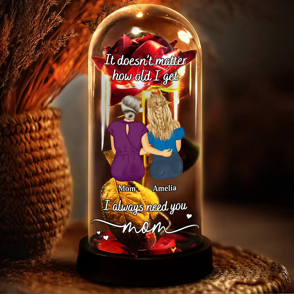 Mom I Always Need You - Personalized Everlasting Rose Dome Lamp
