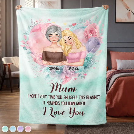 Mom Daughter I Hope Every Time You Snuggle - Personalized Fleece Blanket, Sherpa Blanket