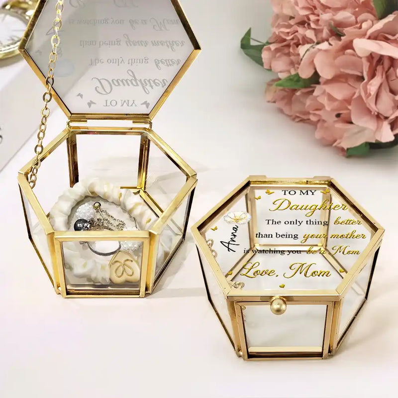 Gift For Daughter,Mom - Daughters (Adult),Gift For Women,Happy,Grandma - Grandkids,Gift For Grandkids - Mom Daughter The Only Thing Better Than Being Your Mother - Personalized Ring Dish - Personalized Glass Jewelry Box