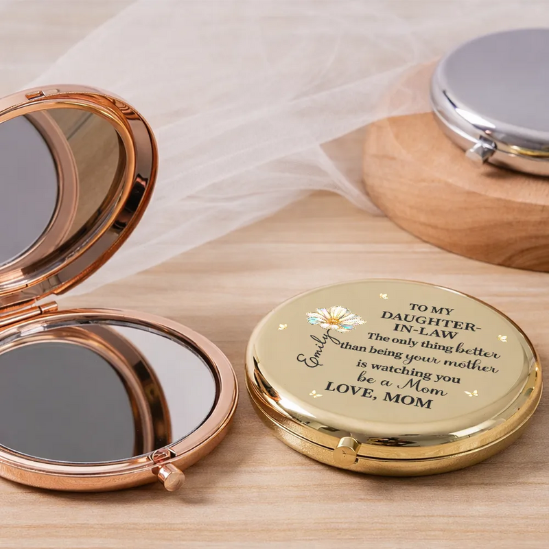 Gift For Daughter,Mom - Daughters (Adult),Gift For Women,Happy,Love - Mom Daughter The Only Thing Better Than Being Your Mother - Personalized Compact Mirror