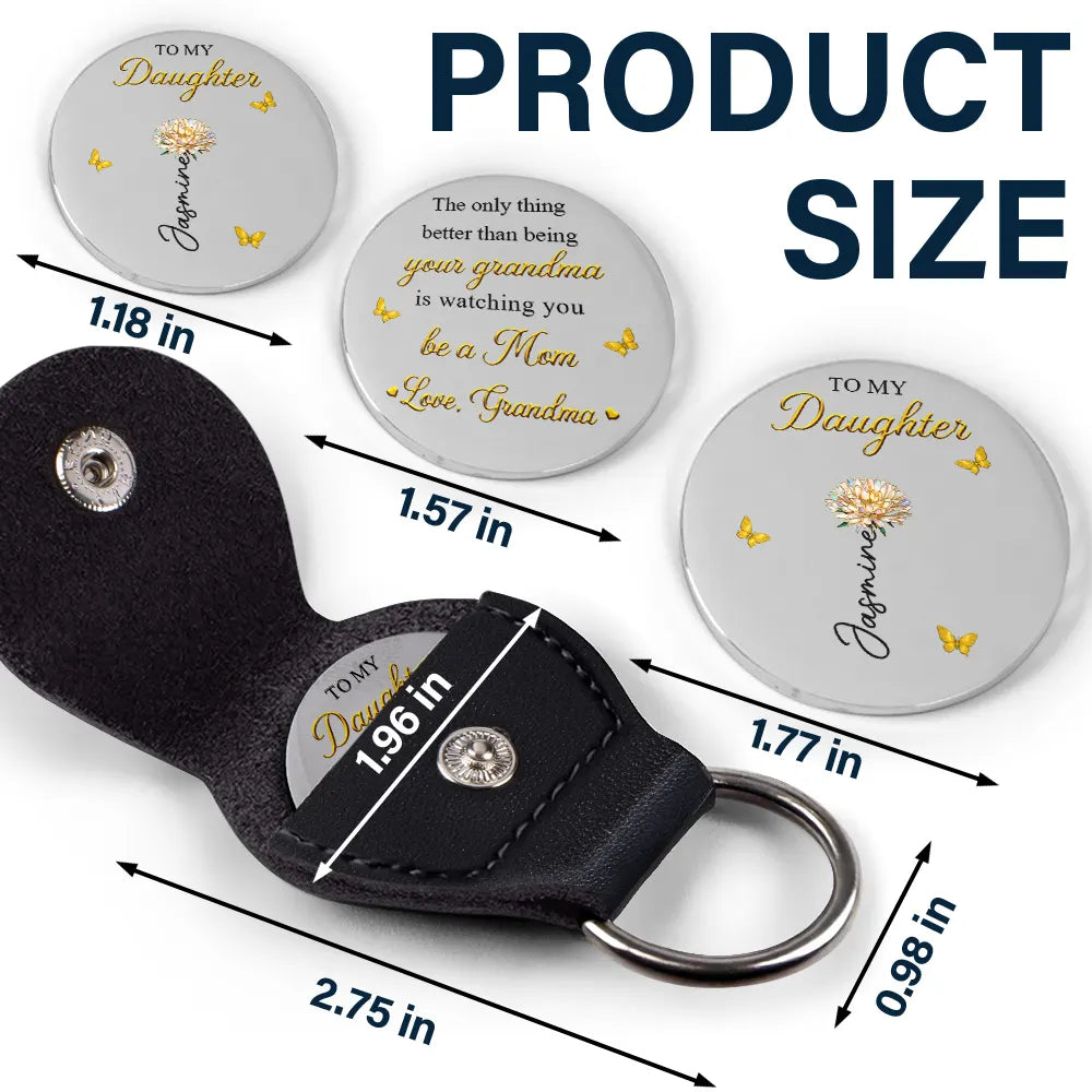 Gift For Daughter, Mom - Daughters (Adult), Gift For Women, Happy, Grandma - Grandkids, Gift For Grandkids - Mom Daughter The Only Thing Better Than Being Your Mother - Personalized Leather Pocket Hug