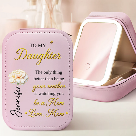 Mom Daughter The Only Thing Better Than Being Your Mother - Personalized Makeup Box With LED Mirror