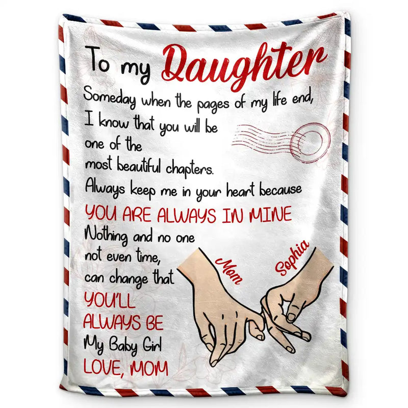 Gift For Daughter, Gift For Women, Mom - Daughters (Adult), Mom - Daughters (Young), Love, Top Market - Mom Daughter You'll Always Be My Baby Girl - Personalized Fleece Blanket, Sherpa Blanket