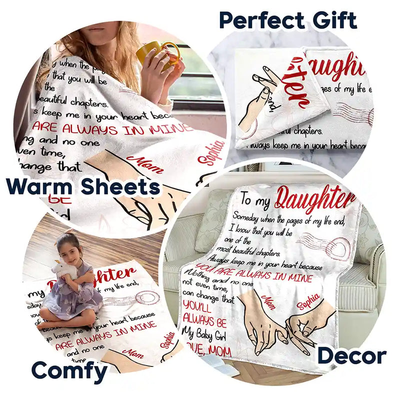 Gift For Daughter, Gift For Women, Mom - Daughters (Adult), Mom - Daughters (Young), Love, Top Market - Mom Daughter You'll Always Be My Baby Girl - Personalized Fleece Blanket, Sherpa Blanket
