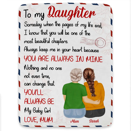 Mom Daughter You'll Always Be My Baby Girl - Personalized Fleece Blanket, Sherpa Blanket