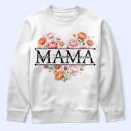 Gift For Mother,Gift For Grandma,Gift For Wife,Happy,Non-Eng,Icon - Mom Grandma Birth Flower Heart - Personalized T Shirt