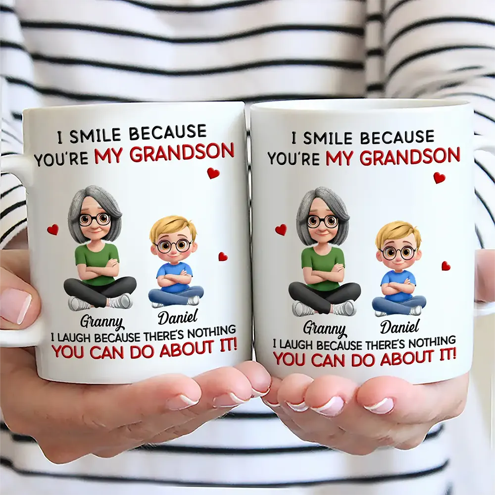 Gift For Son,Dad - Sons,Dad - Daughters (Adult),Dad - Daughters (Young),Gift For Daughter,Grandpa - Grandkids,Gift For Grandkids,Happy - Mom Grandma I Smile Because You Are My Daughter Son - Personalized Mug