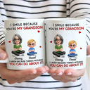 Gift For Son,Dad - Sons,Dad - Daughters (Adult),Dad - Daughters (Young),Gift For Daughter,Grandpa - Grandkids,Gift For Grandkids,Happy - Mom Grandma I Smile Because You Are My Daughter Son - Personalized Mug