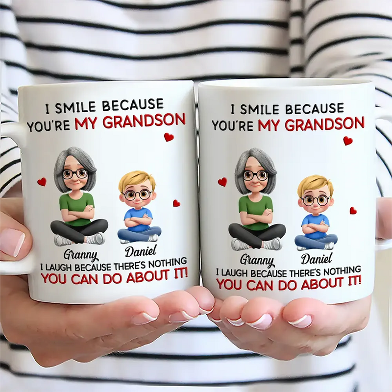 Gift For Son,Dad - Sons,Dad - Daughters (Adult),Dad - Daughters (Young),Gift For Daughter,Grandpa - Grandkids,Gift For Grandkids,Happy - Mom Grandma I Smile Because You Are My Daughter Son - Personalized Mug