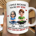 Gift For Son,Dad - Sons,Dad - Daughters (Adult),Dad - Daughters (Young),Gift For Daughter,Grandpa - Grandkids,Gift For Grandkids,Happy - Mom Grandma I Smile Because You Are My Daughter Son - Personalized Mug