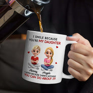 Gift For Son,Dad - Sons,Dad - Daughters (Adult),Dad - Daughters (Young),Gift For Daughter,Grandpa - Grandkids,Gift For Grandkids,Happy - Mom Grandma I Smile Because You Are My Daughter Son - Personalized Mug