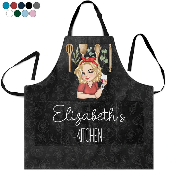 Gift For Wife,Gift For Yourself,Gift For Women,Gift For Mother,Gift For Aunt,Gift For Grandma,Happy,Cooking,Baking  - Mom Grandma Kitchen - Personalized Apron