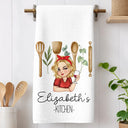 Gift For Wife,Gift For Women,Gift For Yourself,Gift For Mother,Gift For Grandma,Cooking,Mom's Hobby,Happy - Mom Grandma Kitchen - Personalized Kitchen Towel