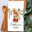 Gift For Wife,Gift For Women,Gift For Yourself,Gift For Mother,Gift For Grandma,Cooking,Mom's Hobby,Happy - Mom Grandma Kitchen - Personalized Kitchen Towel